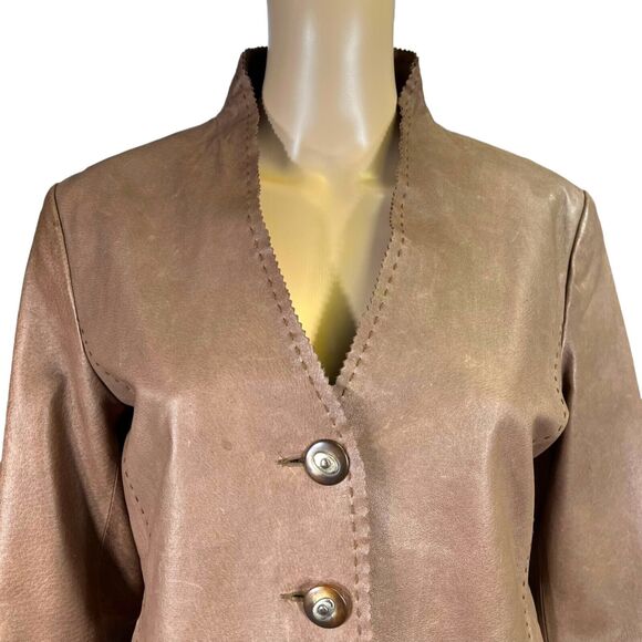 Vintage Womens Leather Jacket Western Brown Country Clothing Company Medium - Picture 4 of 15